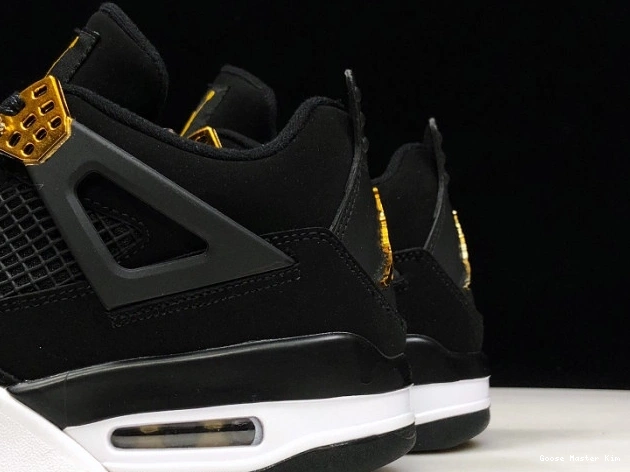 Gold-White 4 Black Jordan Air 308497-032 Royalty Metallic 0707
